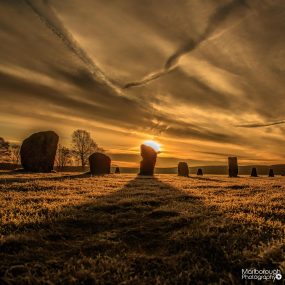 Avebury sunrise. Storm approaching